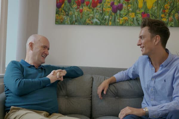 patient smiling with patient coordinator